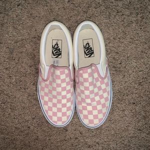 Light Pink Checkered Vans